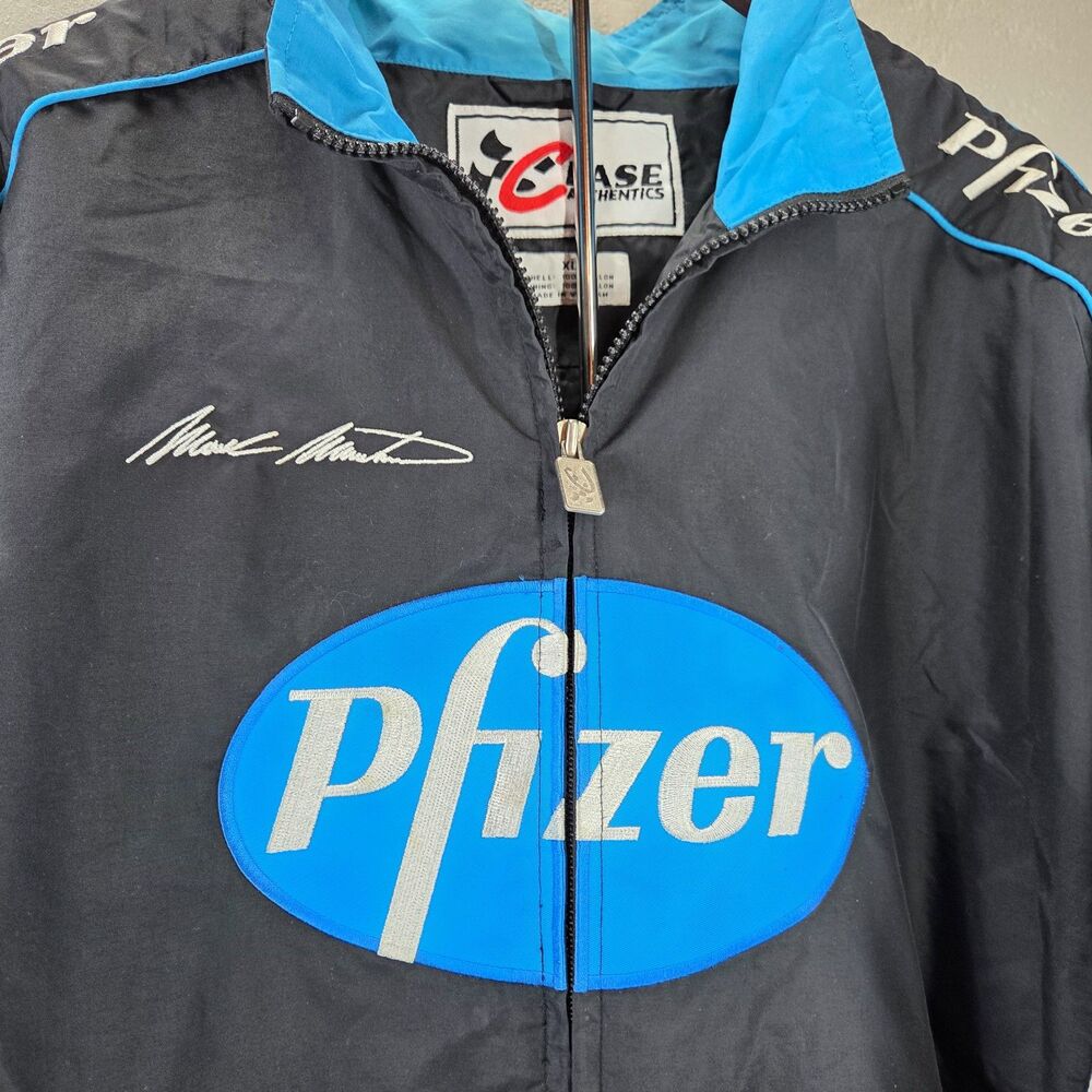Vintage Y2K Mark Martin Pfizer Racing NASCAR Chase Authentics Jacket Sz XL